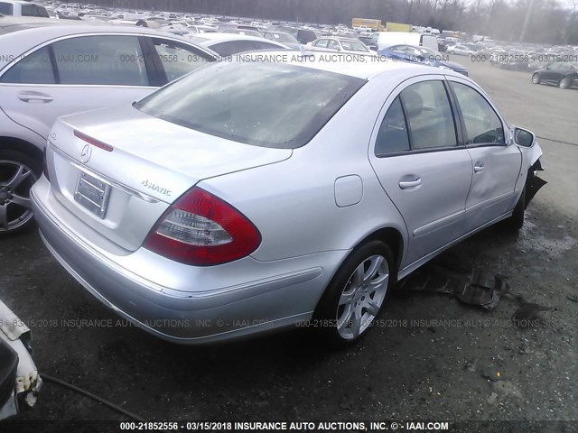 WDBUF87X08B339776 - 2008 MERCEDES-BENZ E 350 4MATIC SILVER photo 4