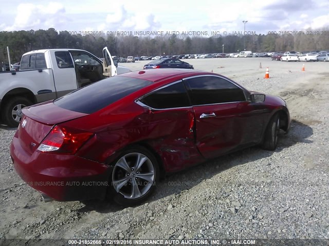 1HGCS2B80CA007195 - 2012 HONDA ACCORD EXL RED photo 4