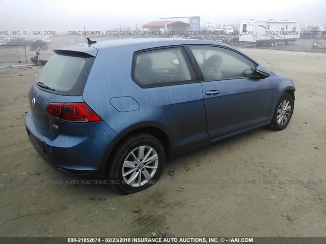 3VW817AU3FM071805 - 2015 VOLKSWAGEN GOLF BLUE photo 4