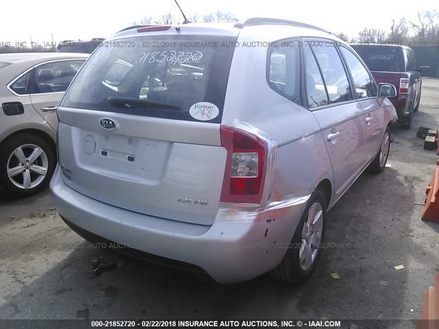 KNAFG526687161408 - 2008 KIA RONDO LX/EX SILVER photo 4