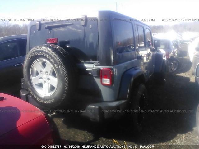 1C4HJWDG5EL159841 - 2014 JEEP WRANGLER UNLIMITE SPORT BLUE photo 4