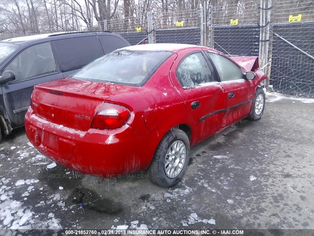 1B3ES26CX4D557382 - 2004 DODGE NEON SE RED photo 4