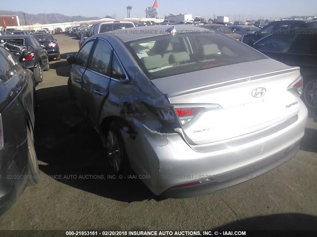 KMHE24L14GA035717 - 2016 HYUNDAI SONATA HYBRID/LIMITED SILVER photo 3