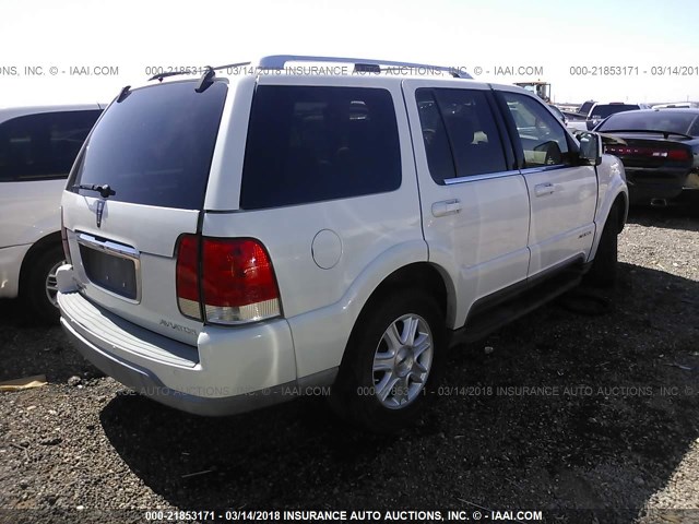 5LMEU68H54ZJ45021 - 2004 LINCOLN AVIATOR WHITE photo 4