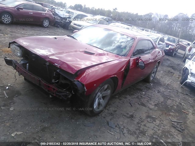 2C3CDYAG6DH517837 - 2013 DODGE CHALLENGER SXT RED photo 2