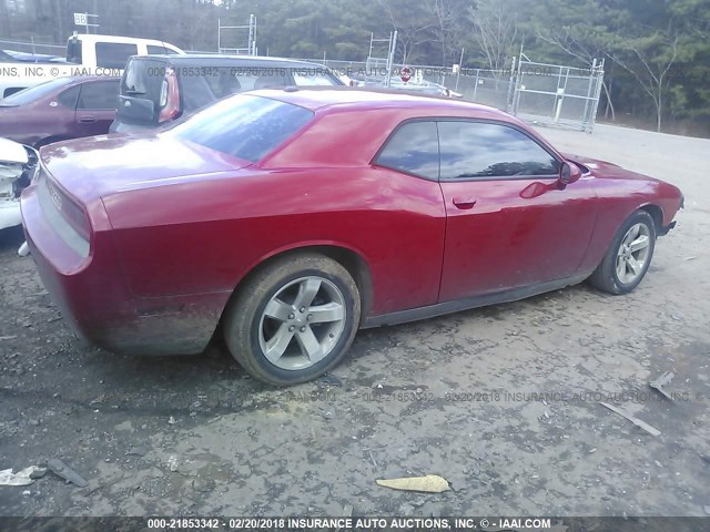 2C3CDYAG6DH517837 - 2013 DODGE CHALLENGER SXT RED photo 4