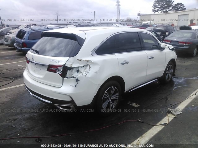 5FRYD3H34HB003065 - 2017 ACURA MDX WHITE photo 4