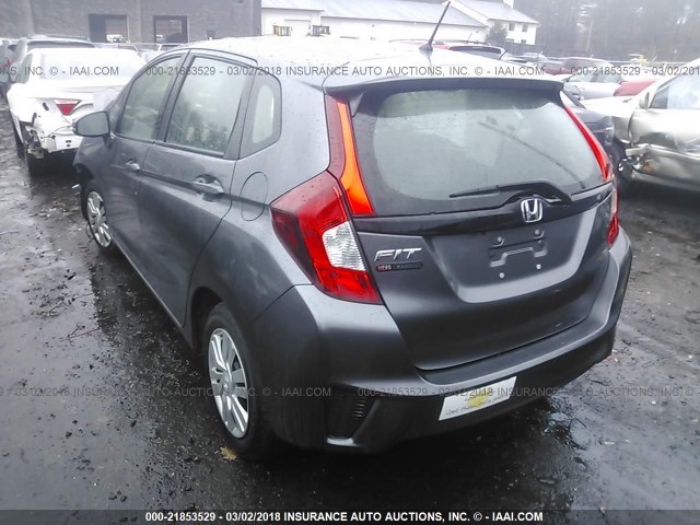 3HGGK5H53FM728733 - 2015 HONDA FIT LX GRAY photo 3