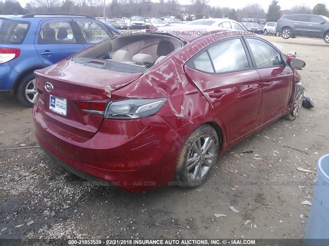 KMHD84LF6JU594147 - 2018 HYUNDAI ELANTRA SEL/VALUE/LIMITED RED photo 4