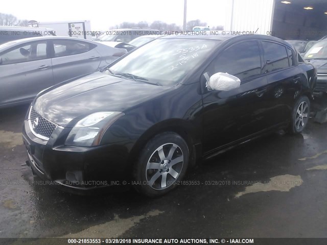 3N1AB6AP3CL745154 - 2012 NISSAN SENTRA 2.0/2.0S/SR/2.0SL BLACK photo 2