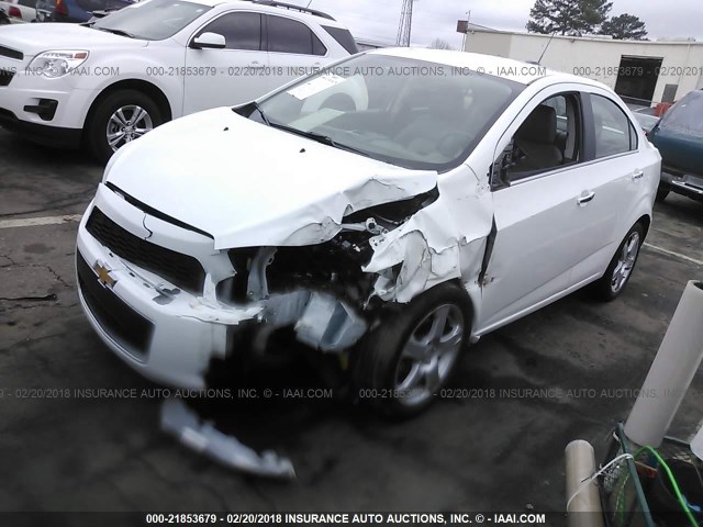 1G1JE5SB2F4119485 - 2015 CHEVROLET SONIC LTZ WHITE photo 2