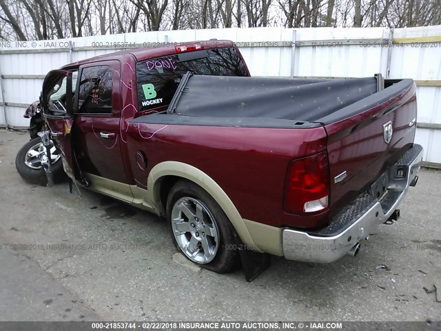 1D7RV1CT2BS565920 - 2011 DODGE RAM 1500 MAROON photo 3