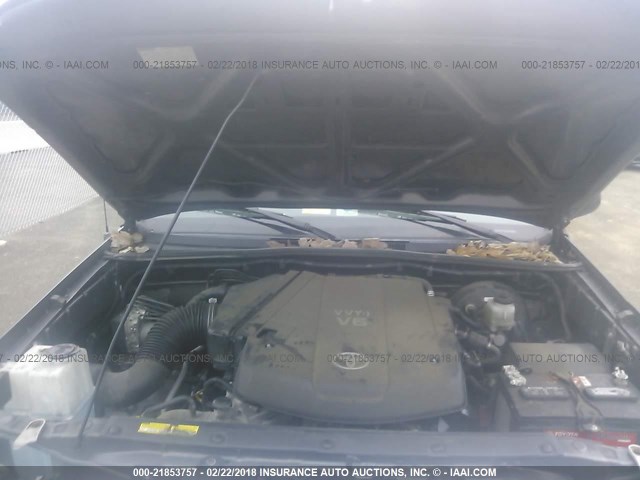 5TFLU4EN6BX011219 - 2011 TOYOTA TACOMA DOUBLE CAB ნაცრისფერი ფოტო 10