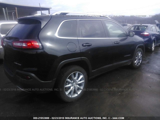 1C4PJLDB1HD233592 - 2017 JEEP CHEROKEE LIMITED BLACK photo 4