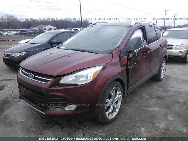 1FMCU0J93EUD43315 - 2014 FORD ESCAPE TITANIUM RED photo 2