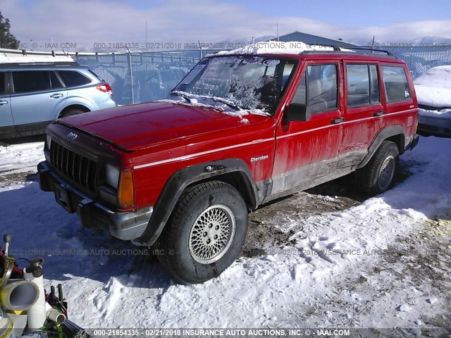 1J4FJ78S0TL252303 - 1996 JEEP CHEROKEE COUNTRY RED photo 2