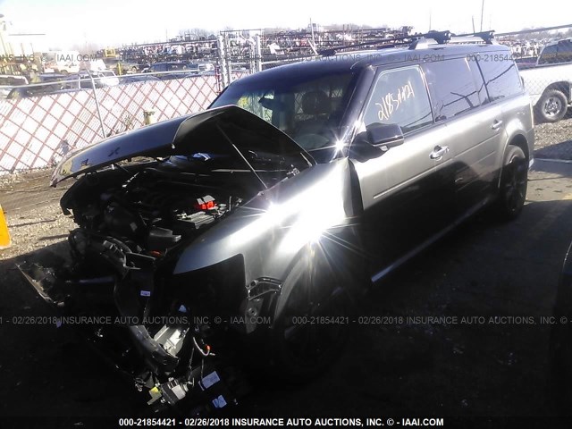 2FMHK6C88GBA18736 - 2016 FORD FLEX SEL GRAY photo 2