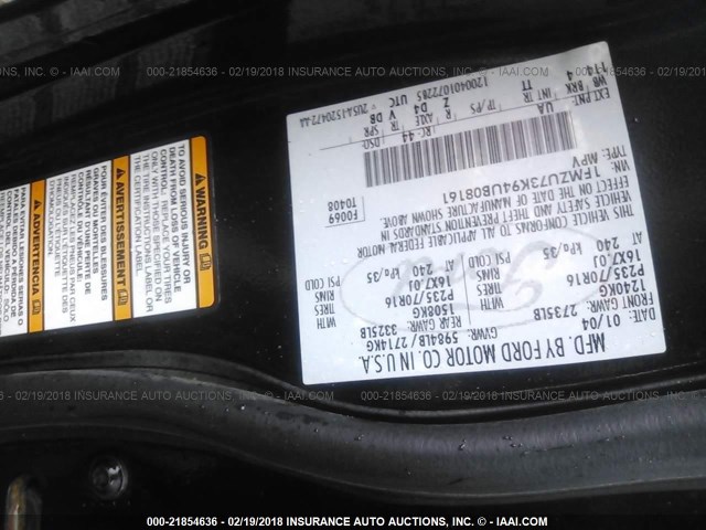 1FMZU73K94UB08161 - 2004 FORD EXPLORER XLT/XLT SPORT/NBX 黑色 照片 9