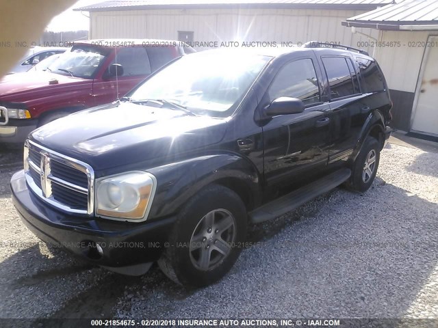 1D4HB48N55F613646 - 2005 DODGE DURANGO SLT BLACK photo 2