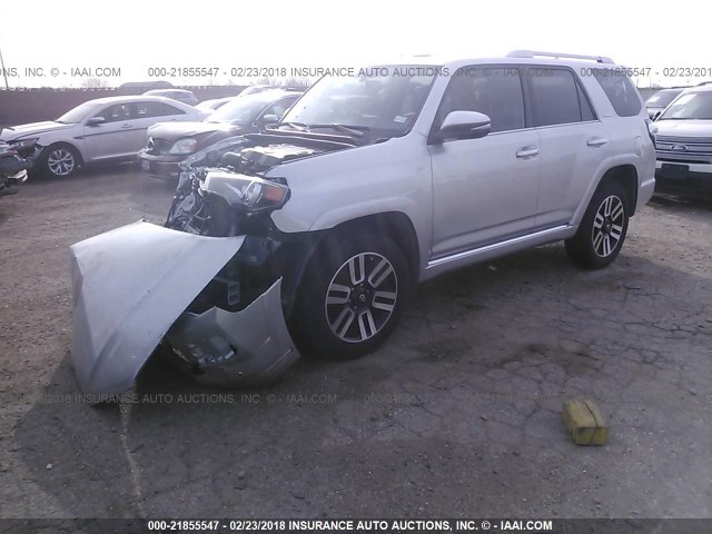 JTEBU5JR7F5269952 - 2015 TOYOTA 4RUNNER SR5/LIMITED/TRAIL/TRD RPO SILVER photo 2