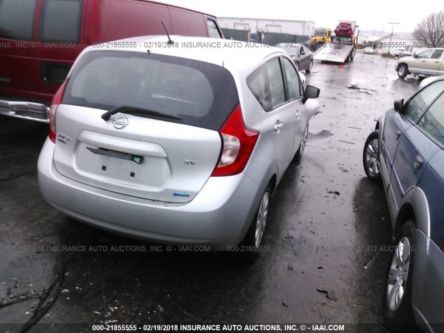 3N1CE2CP5FL401321 - 2015 NISSAN VERSA NOTE S/S PLUS/SV/SL/SR SILVER photo 4