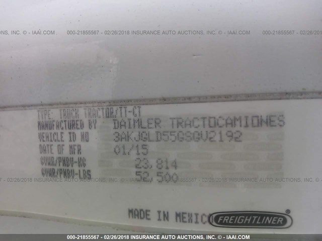 3AKJGLD55GSGV2192 - 2016 FREIGHTLINER CASCADIA 125  Unknown photo 10