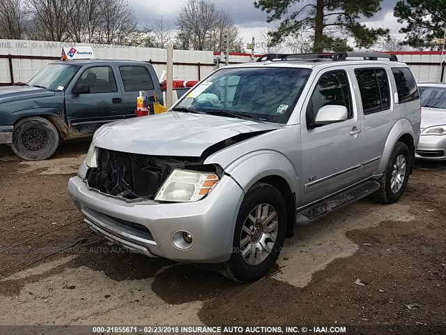 5N1BR18AX8C627229 - 2008 NISSAN PATHFINDER LE/SE SILVER photo 2