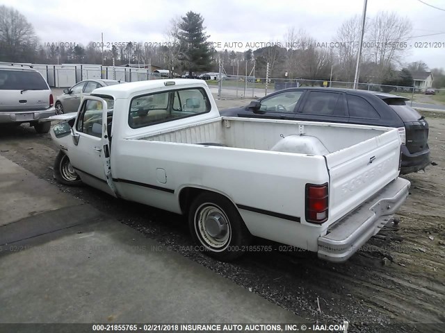 1B7GD14X8JS707790 - 1988 DODGE D-SERIES D150 WHITE photo 3