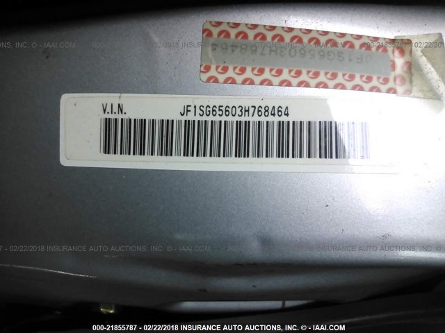 JF1SG65603H768464 - 2003 SUBARU FORESTER 2.5XS Серебристый фото 9