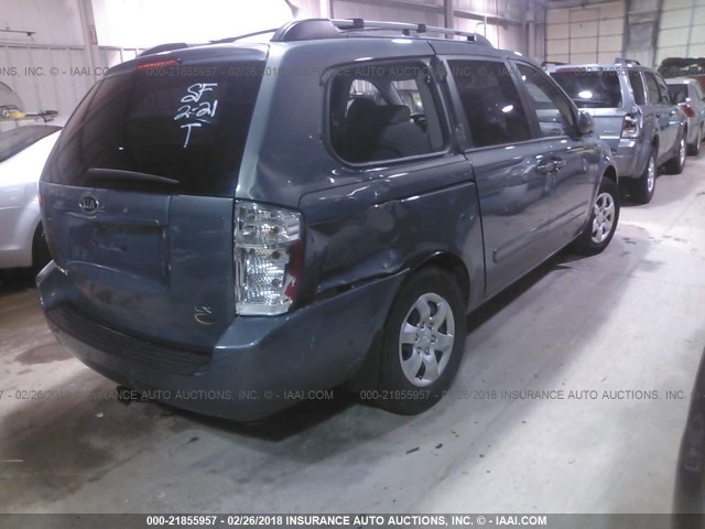 KNDMB233686267875 - 2008 KIA SEDONA EX/LX BLUE photo 4