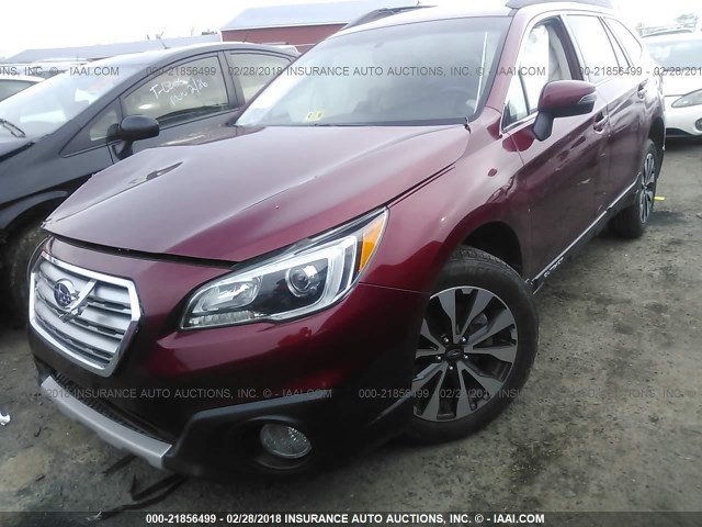 4S4BSAJC0G3316777 - 2016 SUBARU OUTBACK 2.5I LIMITED RED photo 2