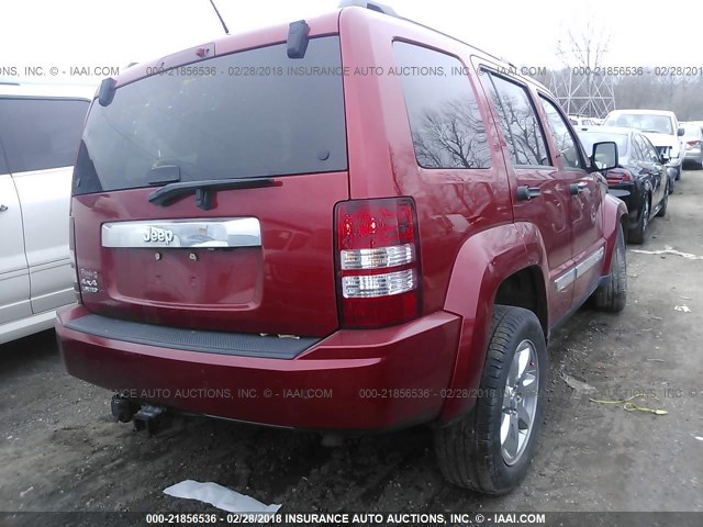 1J4PN5GKXAW147682 - 2010 JEEP LIBERTY LIMITED RED photo 4