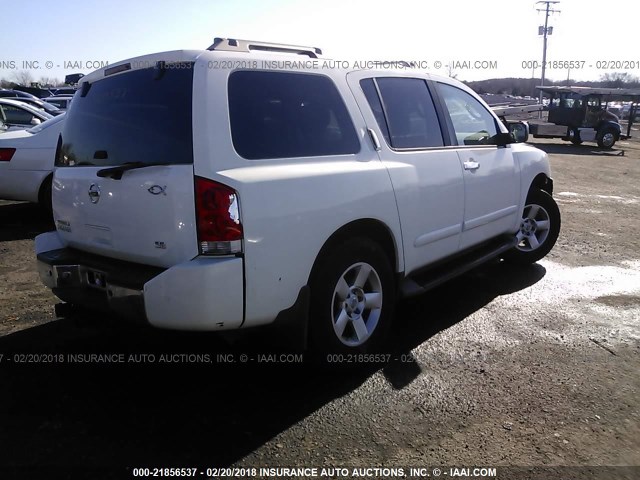 5N1AA08B04N742099 - 2004 NISSAN ARMADA SE/LE WHITE photo 4