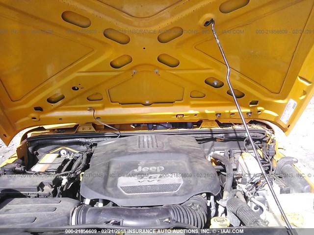 1C4AJWAG1CL147592 - 2012 JEEP WRANGLER SPORT ნარინჯისფერი ფოტო 10
