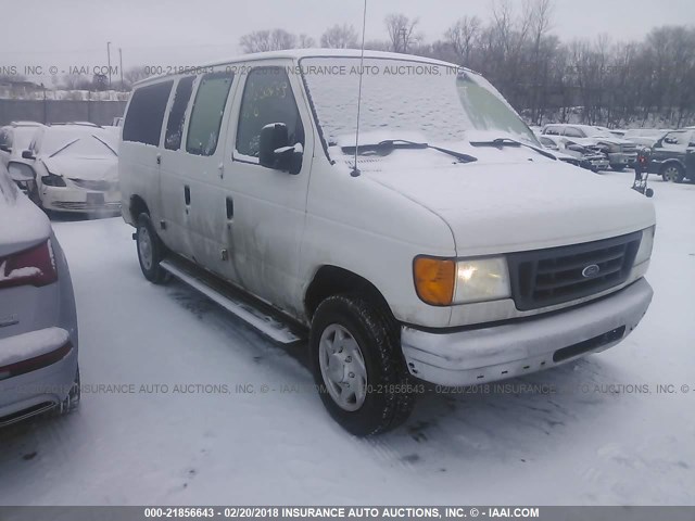 1FBNE31L76DA43161 - 2006 FORD ECONOLINE E350 SUPER DUTY WAGON WHITE photo 1