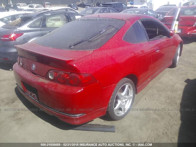 JH4DC53065S016652 - 2005 ACURA RSX TYPE-S RED photo 4