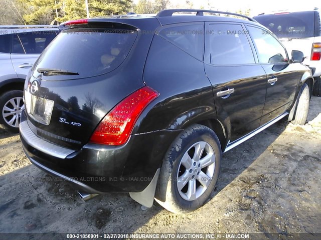 JN8AZ08W77W627647 - 2007 NISSAN MURANO SL/SE/S BLACK photo 4