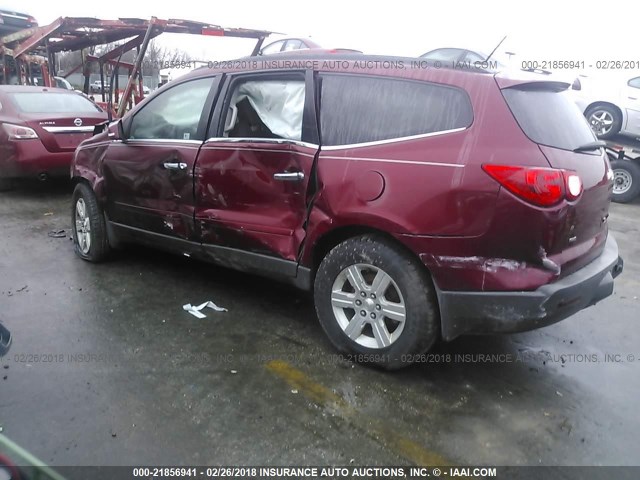 1GNKVGED1BJ210366 - 2011 CHEVROLET TRAVERSE LT BURGUNDY photo 3