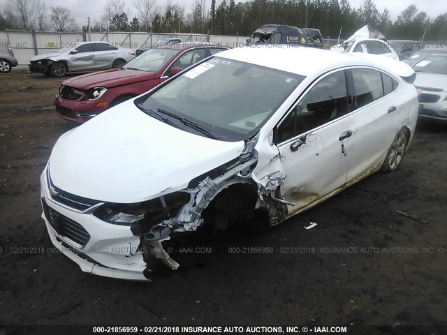 1G1BG5SM0G7280899 - 2016 CHEVROLET CRUZE PREMIER WHITE photo 2