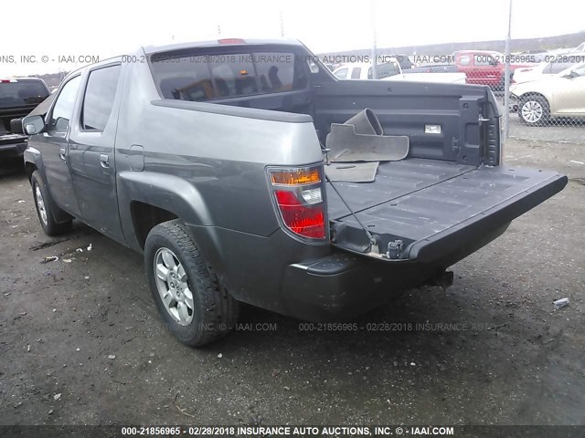 2HJYK16517H528976 - 2007 HONDA RIDGELINE RTL GRAY photo 3