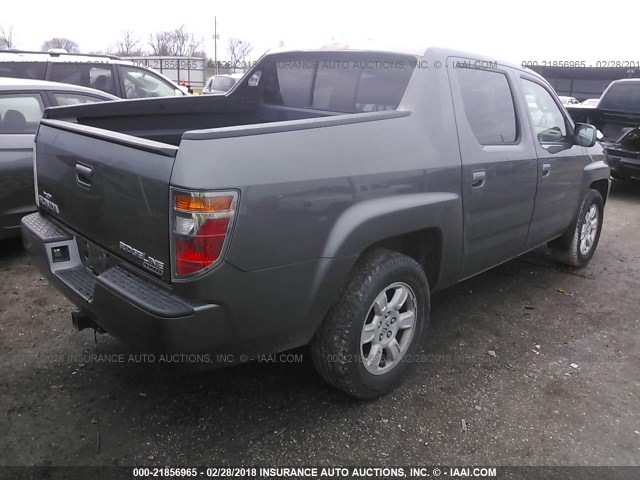 2HJYK16517H528976 - 2007 HONDA RIDGELINE RTL GRAY photo 4