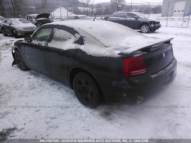 2B3KA43R88H195197 - 2008 DODGE CHARGER BLACK photo 3