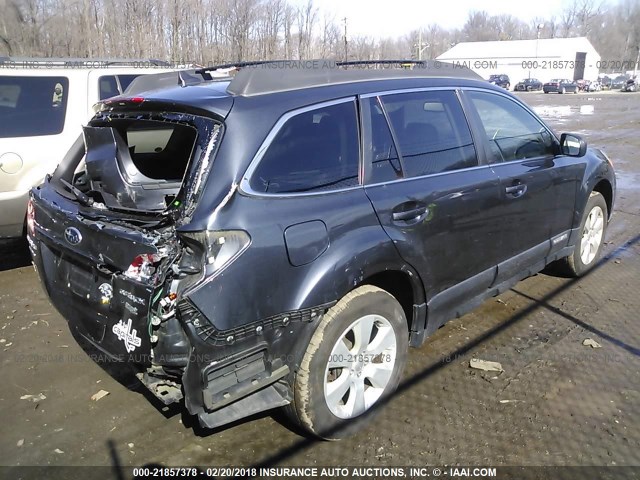 4S4BRBFC9B3346542 - 2011 SUBARU OUTBACK 2.5I PREMIUM GRAY photo 4