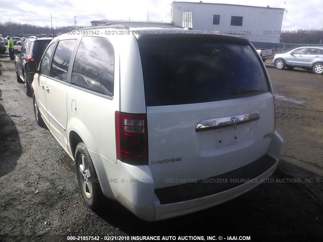 2D4RN5D14AR159834 - 2010 DODGE GRAND CARAVAN SXT WHITE photo 3