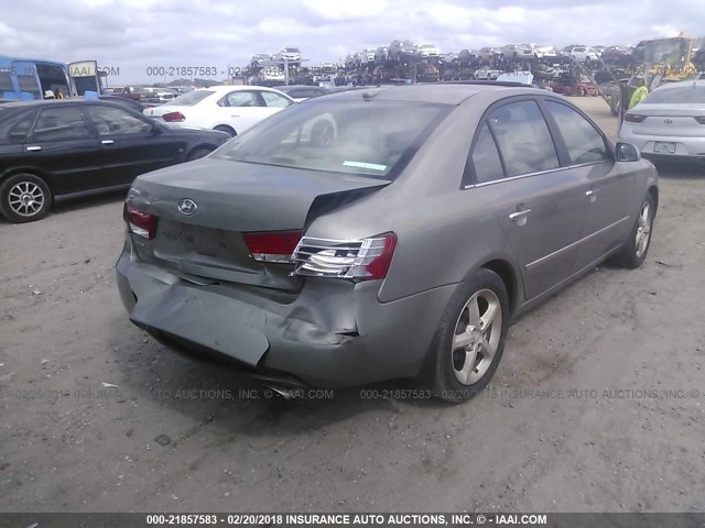 5NPEU46F48H361808 - 2008 HYUNDAI SONATA SE/LIMITED GRAY photo 4