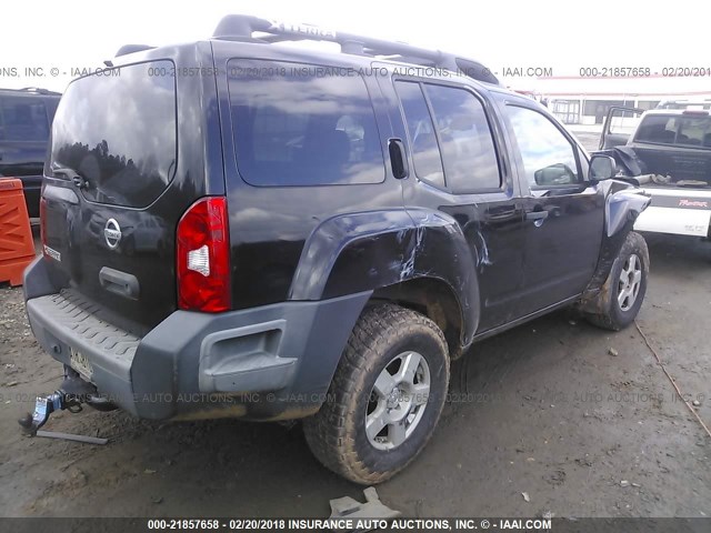 5N1AN08U45C640761 - 2005 NISSAN XTERRA OFF ROAD/S/SE BLACK photo 4