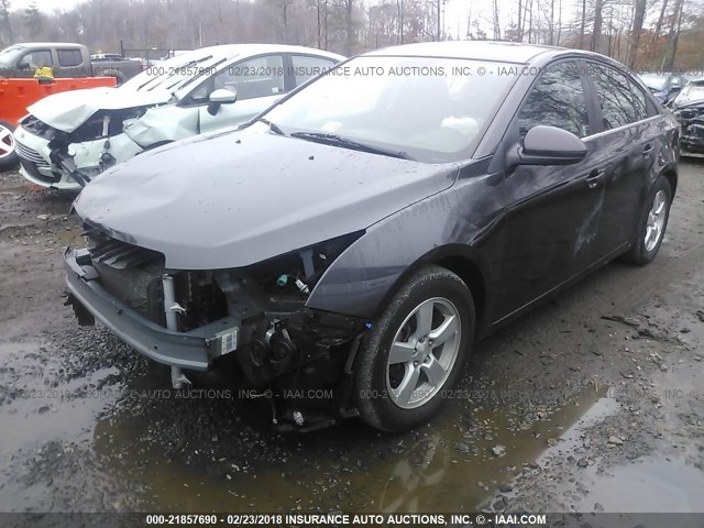 1G1PC5SB0E7274792 - 2014 CHEVROLET CRUZE LT BLACK photo 2