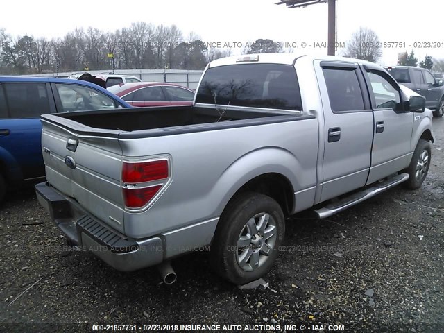 1FTFW1CFXCFB32554 - 2012 FORD F150 SUPERCREW SILVER photo 4