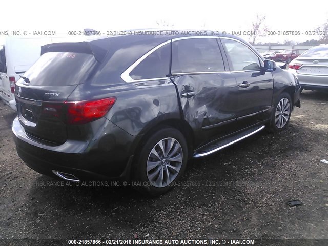 5FRYD3H40GB011154 - 2016 ACURA MDX TECHNOLOGY GRAY photo 4