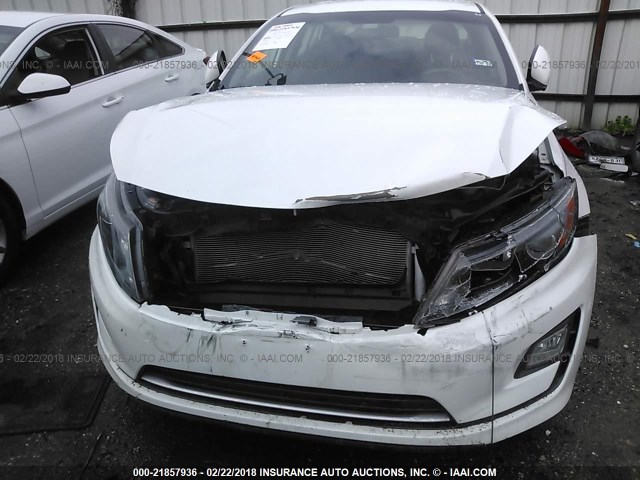 KNAGM4AD6F5090775 - 2015 KIA OPTIMA HYBRID WHITE photo 6